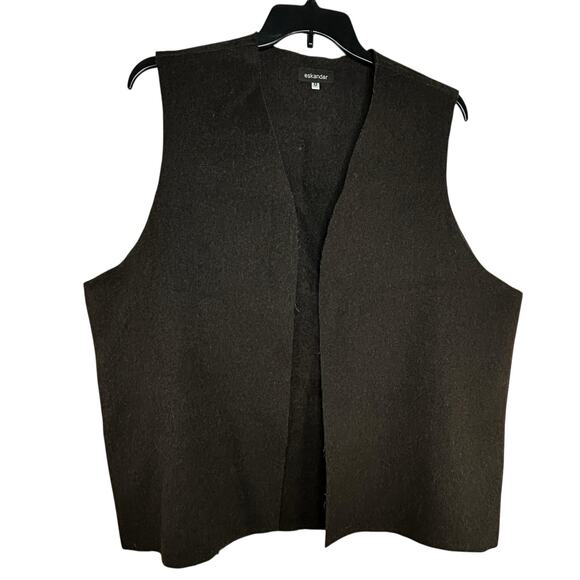 Eskandar Cashmere Wool Vest One Size 0 Dark Brown Black Minimalist Quiet Luxury - Picture 1 of 6